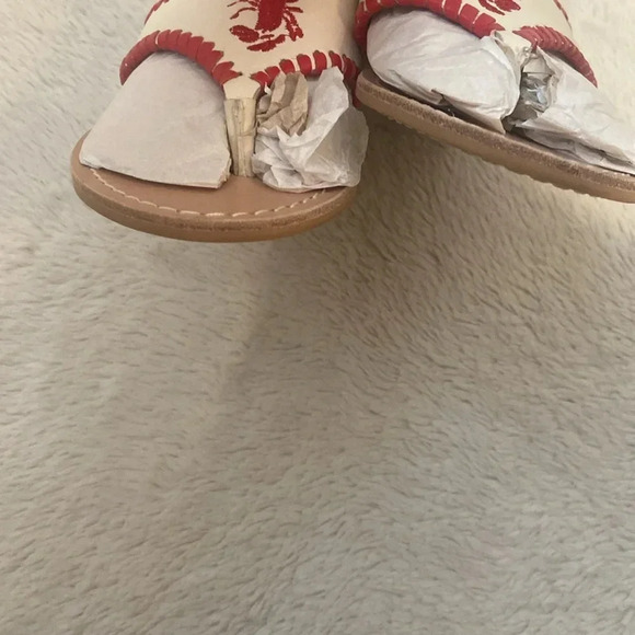 NWOT JACK ROGERS® LOBSTER EMBROIDERED SANDALS - Picture 6 of 6